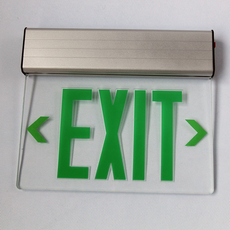 listed aluminum body led emergency exit fixture sign rechargeable hanging emergency light