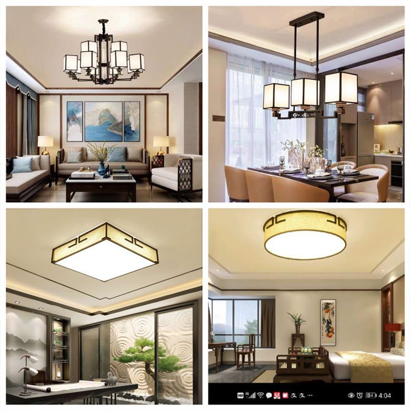 New Chinese style all copper lantern small chandelier Chinese style retro dining room living room entry chandelier