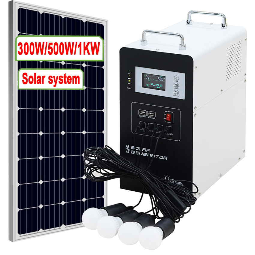 Complete set solar panel kits 500w 300w off grid solar power system solar system kit