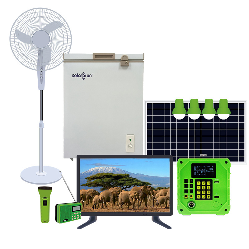 Portable Off-grid Solar Energy Panel Complete Solar Power Pv Lighting Generating Systems Kit With Battery For Africa Home Use