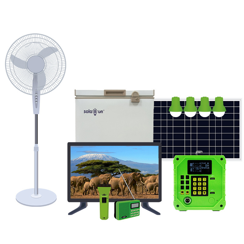 Portable Off-grid Solar Energy Panel Complete Solar Power Pv Lighting Generating Systems Kit With Battery For Africa Home Use