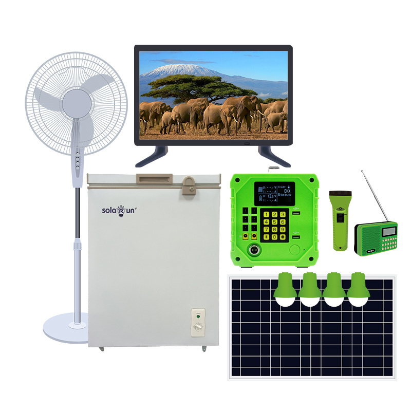 Portable Off-grid Solar Energy Panel Complete Solar Power Pv Lighting Generating Systems Kit With Battery For Africa Home Use