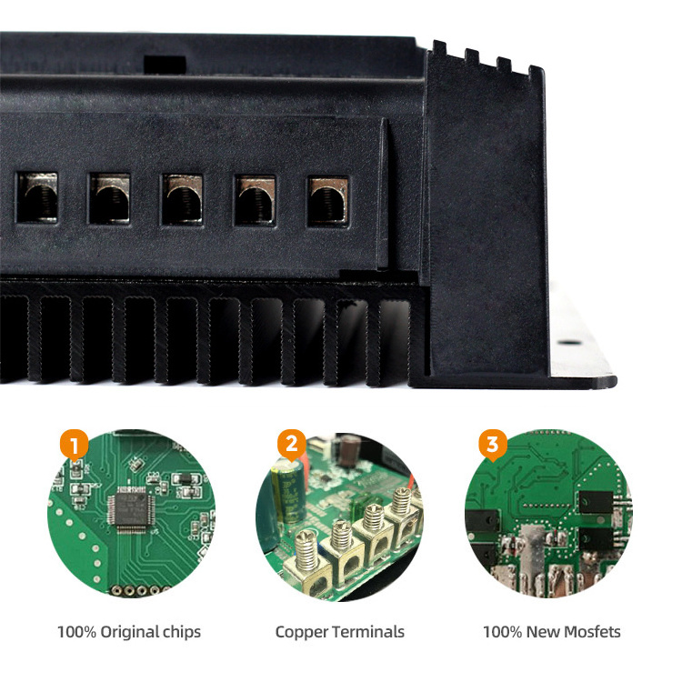 High efficiency mppt charge controller 50amps 50a 12v 24v auto intelligent voltage solar panel regulator 12v