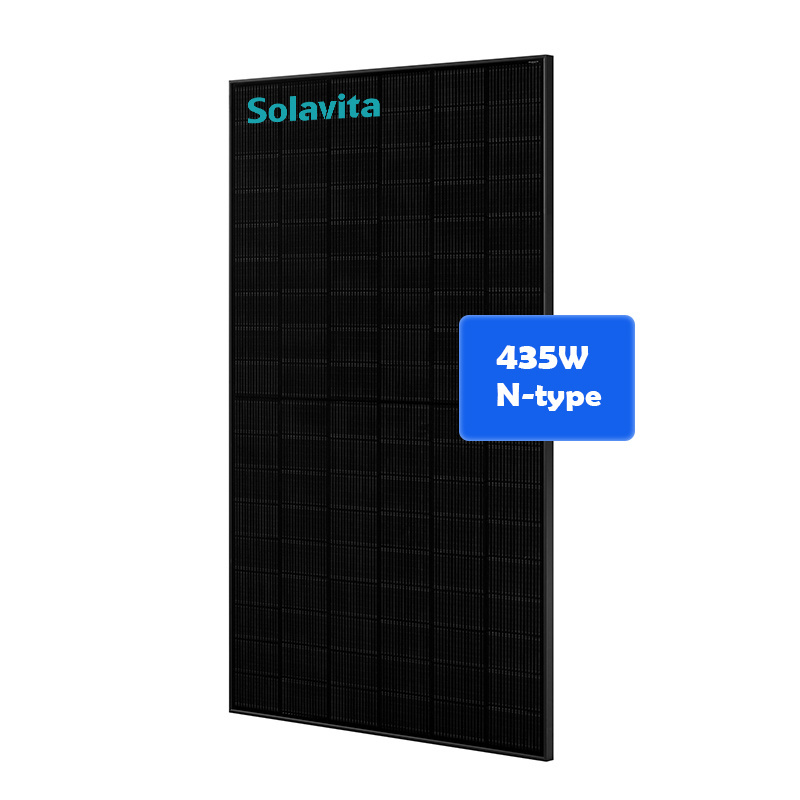 Solavita Solar Panels TOPCON Bifacial Double Glass Monocrystal Module 430-455 Watt for Flat Shingle Roof House Use