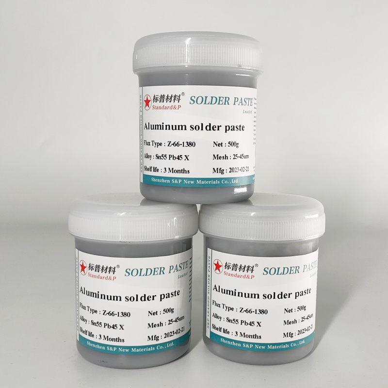 Soft brazing material Sn55Pb45X with lead aluminum solder paste