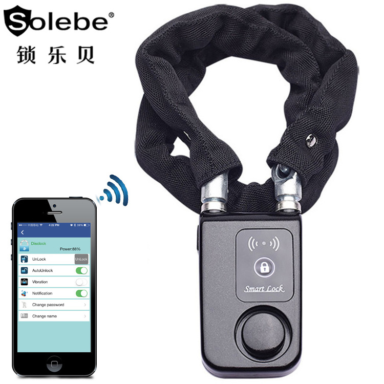 e-scooter warehouse security foldable mobile phone app control wireless chain lock for bicycle smart electronic bike lock