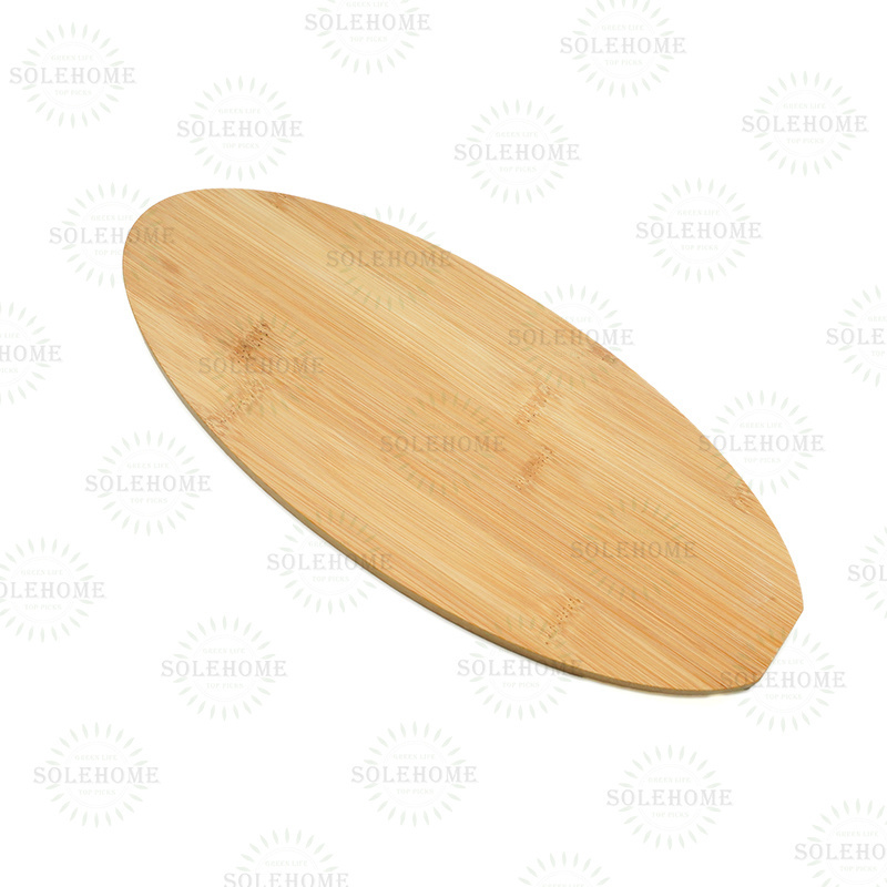 Eco-friendly Bamboo Surfboard Shape Cutting Board with Wall Mount for Beach House Decor