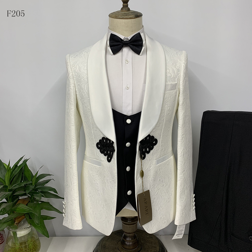 2022 men's suits 3 pieces shawl collar groom suits wedding in stock