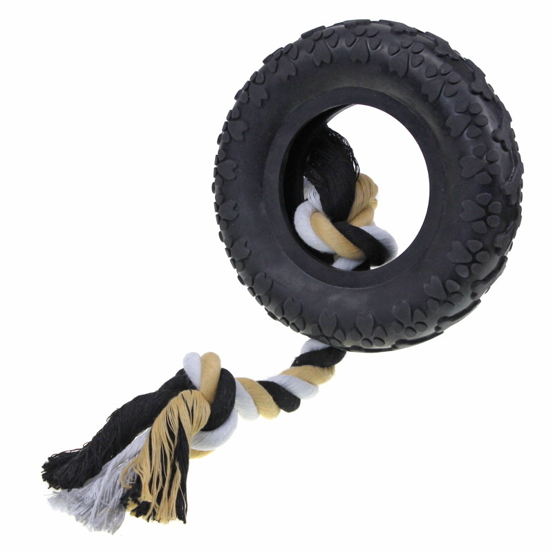 aggressive HEAVY DUTY RUBBER TIRE DOG TOY FOR LARGE DOGS