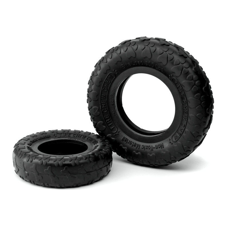 Natural Rubber Pet Toy Cool Black color Tire Biter Dog Play Chew Toy