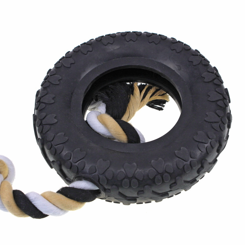 aggressive HEAVY DUTY RUBBER TIRE DOG TOY FOR LARGE DOGS