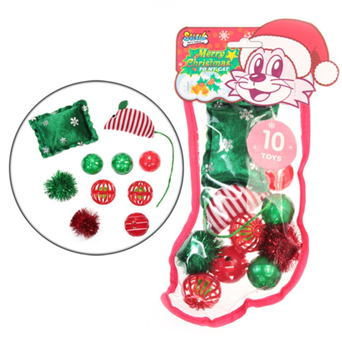 Cat Gifts Super Value Nice Transparent Christmas Cat Toy Gift Set