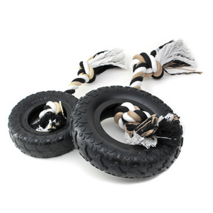 Natural Rubber Pet Toy Cool Black color Tire Biter Dog Play Chew Toy