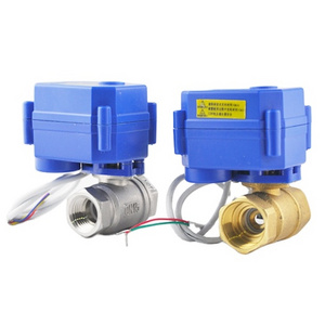 DC12V 24V stainless steel brass 3 way 2 way mini electric motorized ball valve