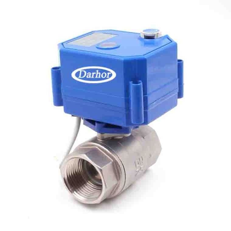 DC12V 24V stainless steel brass 3 way 2 way mini electric motorized ball valve