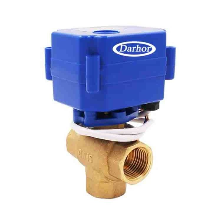 DC12V 24V stainless steel brass 3 way 2 way mini electric motorized ball valve