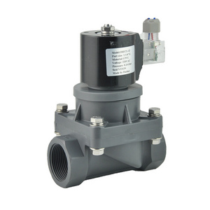 DN32 DN40 CPVC UPVC acid resistant anti corrosive Solenoid Valve 12VDC sulphuric acid flange solenoid valve Seawater