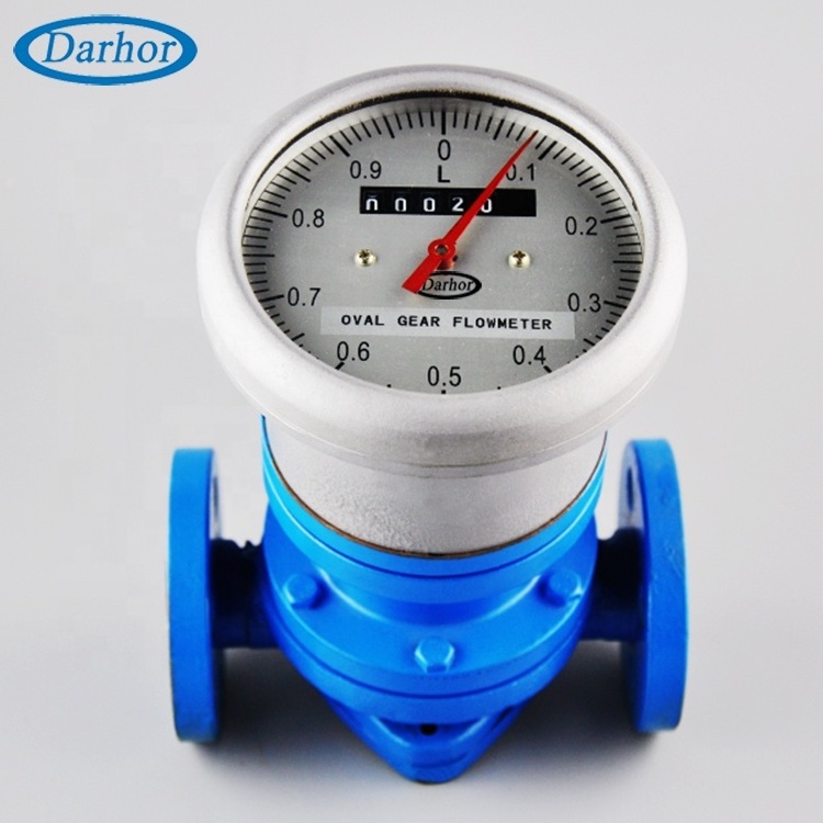 0.2% positive displacement diesel fuel counter oval gear flow meter gasoline diesel palm oil flowmeter