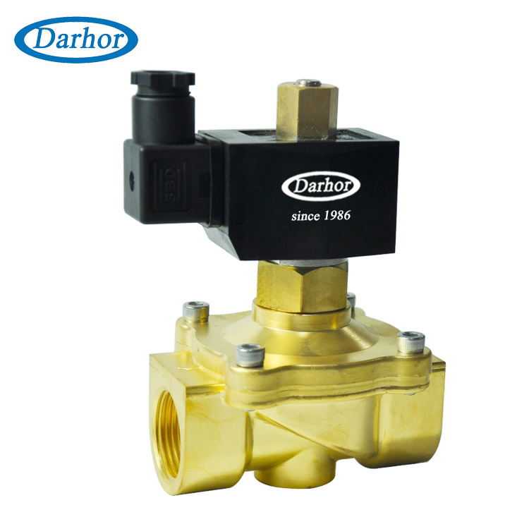 Darhor Normally open solenoid valve brass for water gas liquid 220vac 6bar