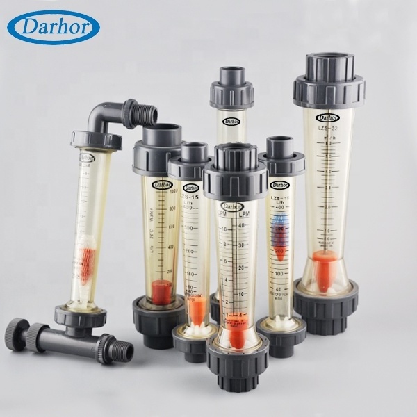 cost effective durable flowmeter rotameter  PVC/PSU 100degree variable area flow meter for water fertilizer