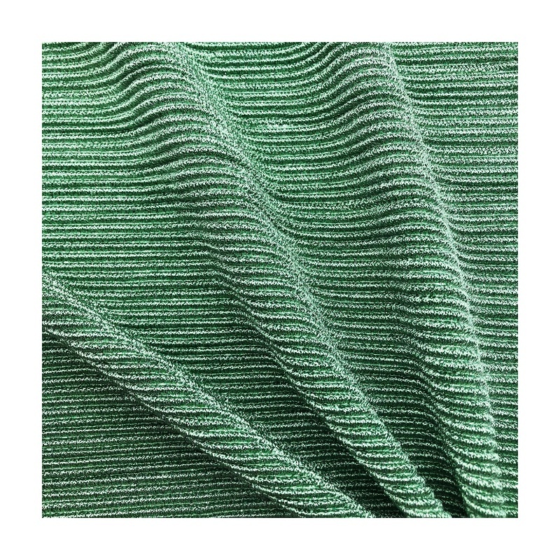 Popular trends crepe metallic knitting 78%Polyester 22%lurex crushed spotty piece dyed crinkle jersey fabric for clothing