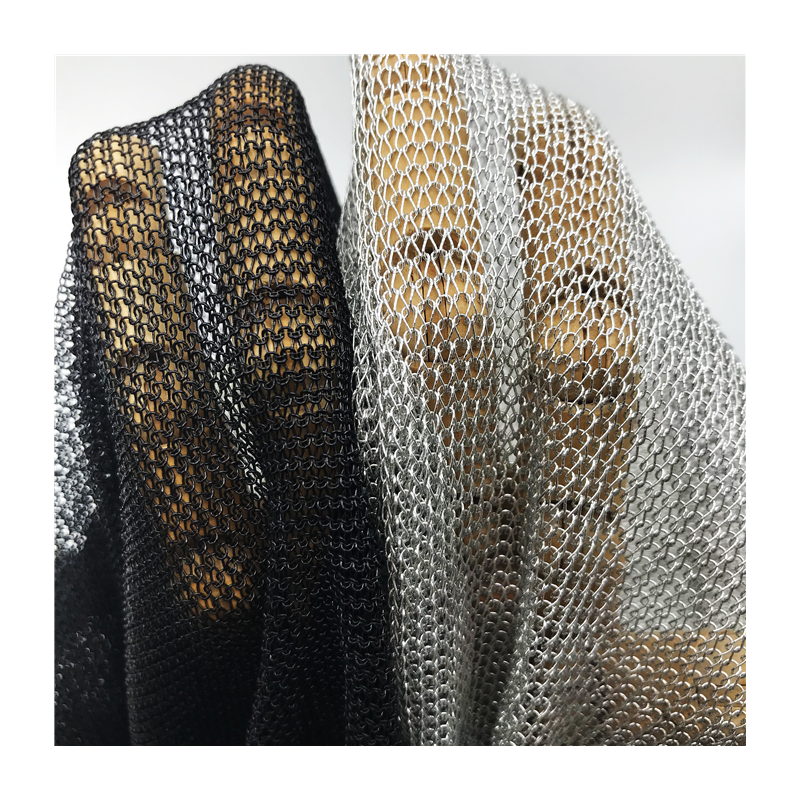 High elasticity knitted fabric soft lurex net glitter fabric metallic 4 way stretch fabric for clothing