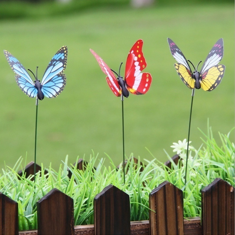 Solhui Luminous Butterflies Stick Garden Yard Planter Butterfly Stakes Decoracion Outdoor Decor Flower Pots Decoration