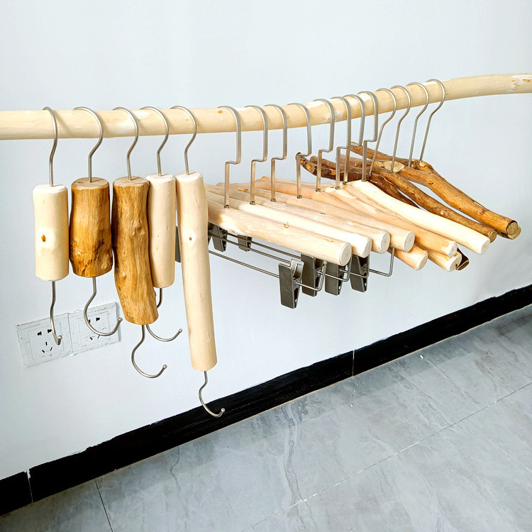 Solhui Ins korea dry wooden tree coat hanger creative laundry clothing women and children wood hangers