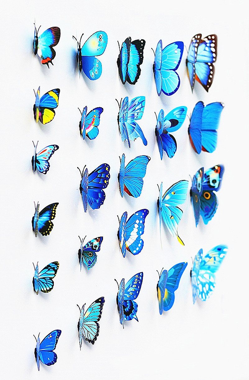 Solhui 12PCS PVC 3D Butterfly Wall Decor Wall Art Decals Room Decoration Butterflies Stickers