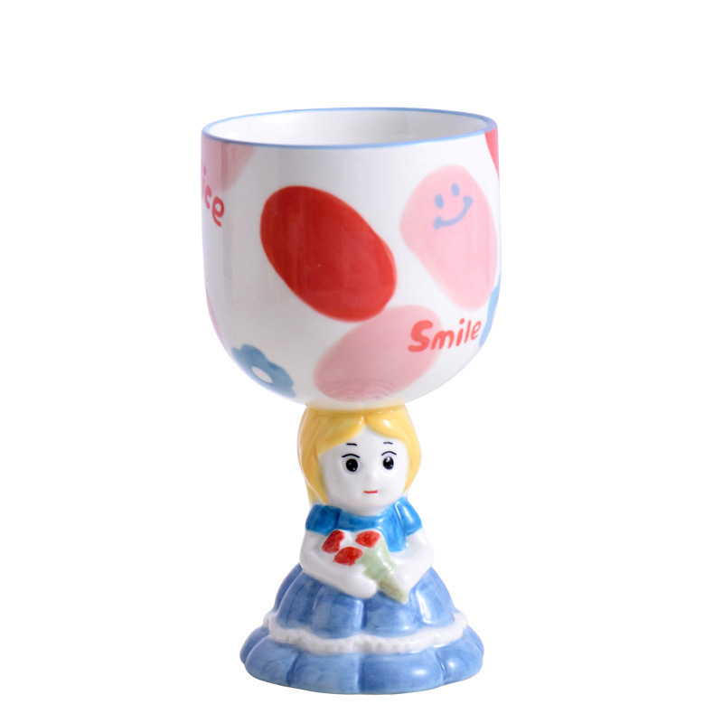 Three-dimensional cartoon princess goblet cute hand painted underglaze mug