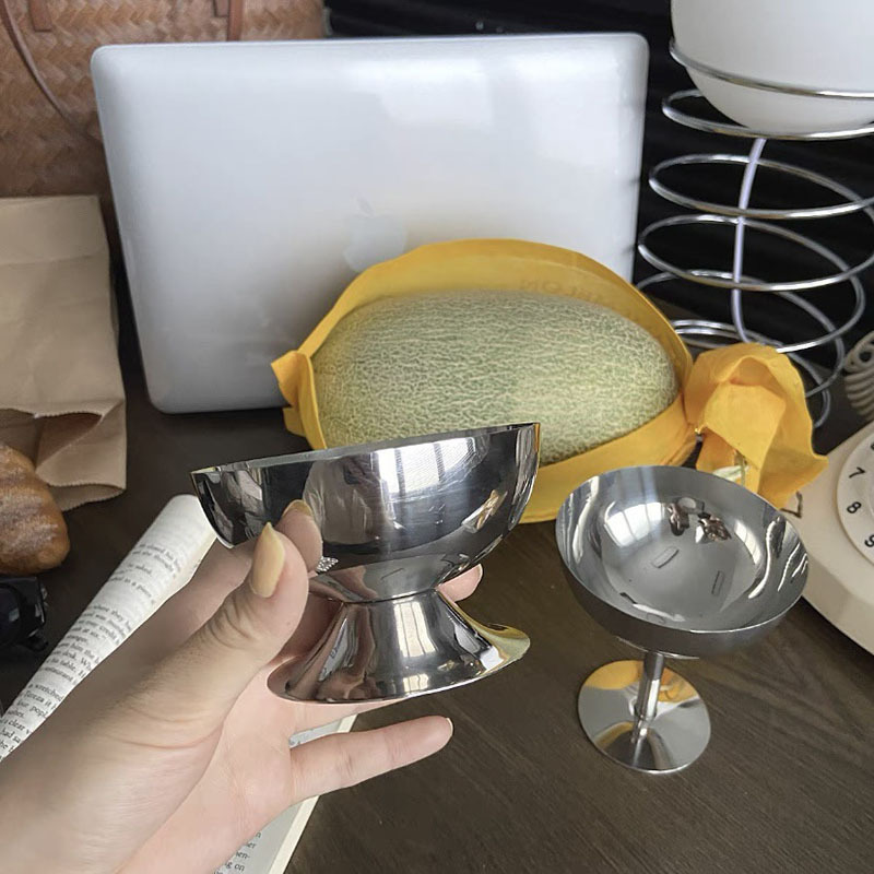 Solhui Stainless Steel Ice Cream Cup Goblet / Bantam Ice Cream Cup Bar KTV Goblet Snack Cup