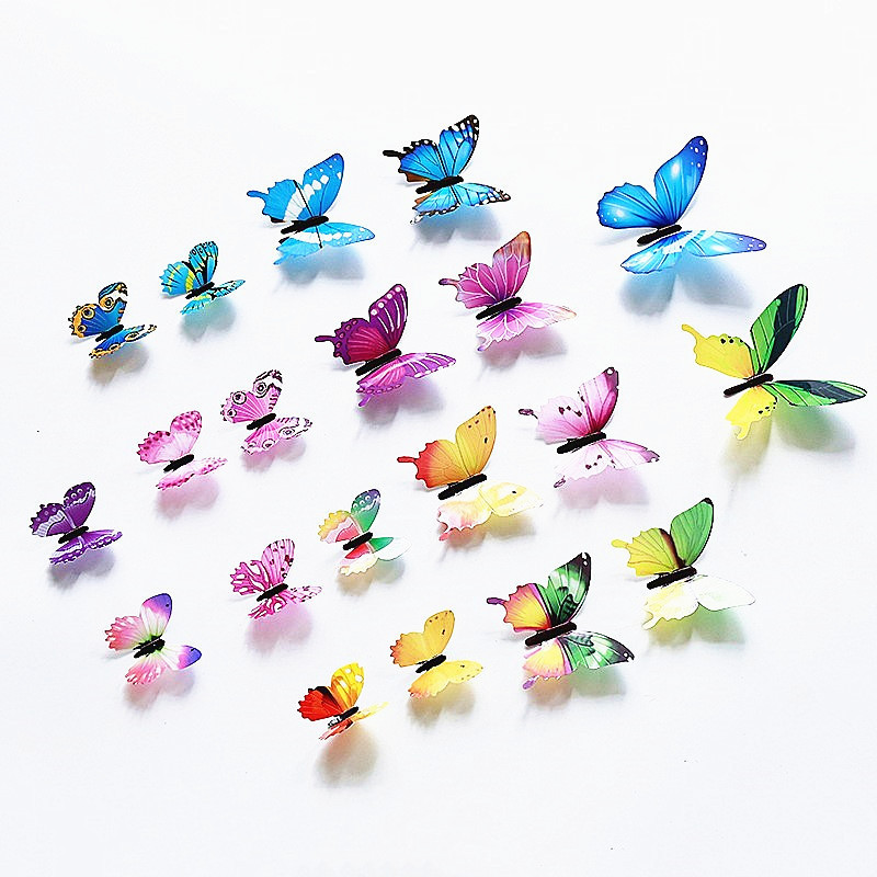 Solhui 12PCS PVC 3D Butterfly Wall Decor Wall Art Decals Room Decoration Butterflies Stickers