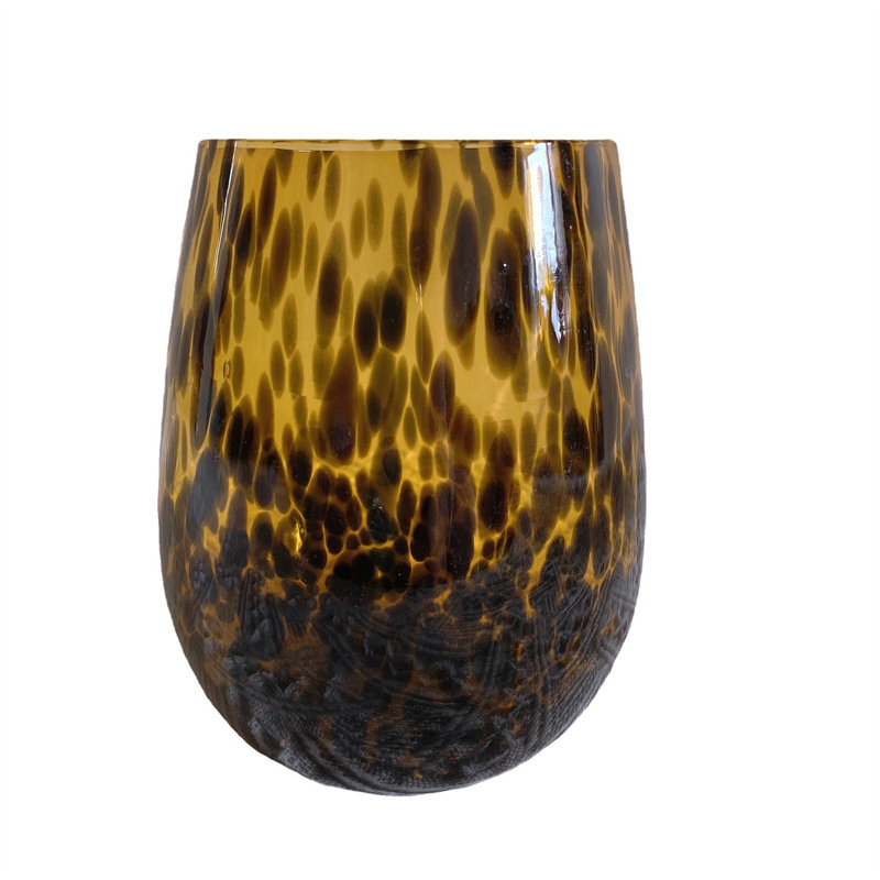 Solhui European creative leopard print spotted water cup Cocktail cup handcrafted goblets