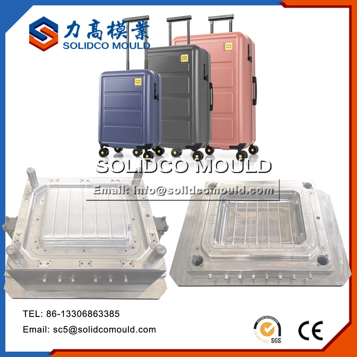 Luggage Mould Suitcase Trolley Case Mold Plastic Injection Luggage pp Suitcase Mold