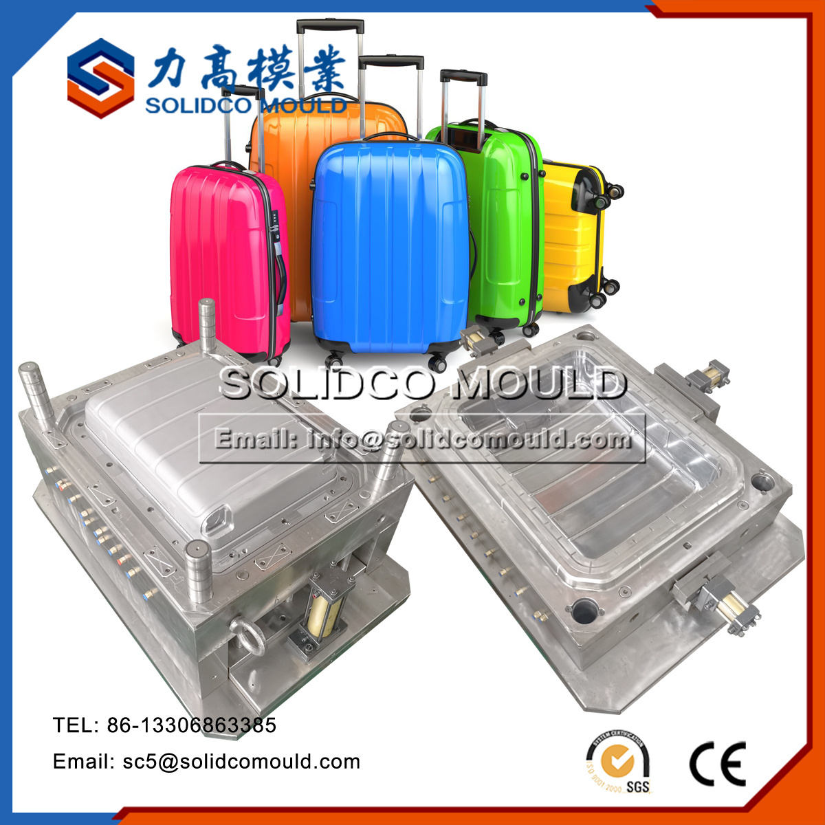 Luggage Mould Suitcase Trolley Case Mold Plastic Injection Luggage pp Suitcase Mold