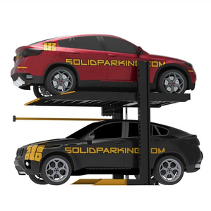 Simple 2 Post Two Level Car Parking Lift Vertical Car Stackers