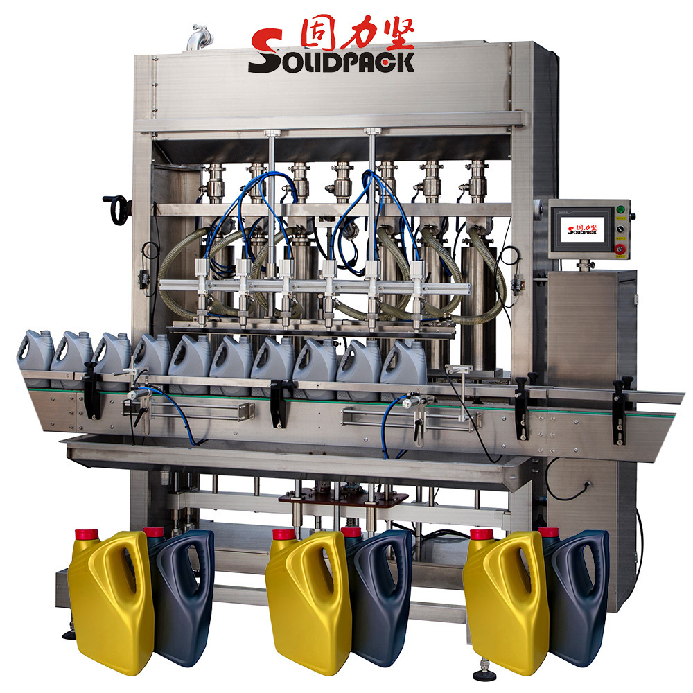 Solidpack gas treatment antifreeze fluid Full Automatic Servo Motor Oil Filling Machine Bottling Plant