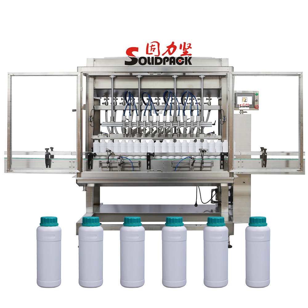 Solidpack 750 ml gravity volumetric fluid liquid soap shampoo organic fertilizer Bottle filling machine