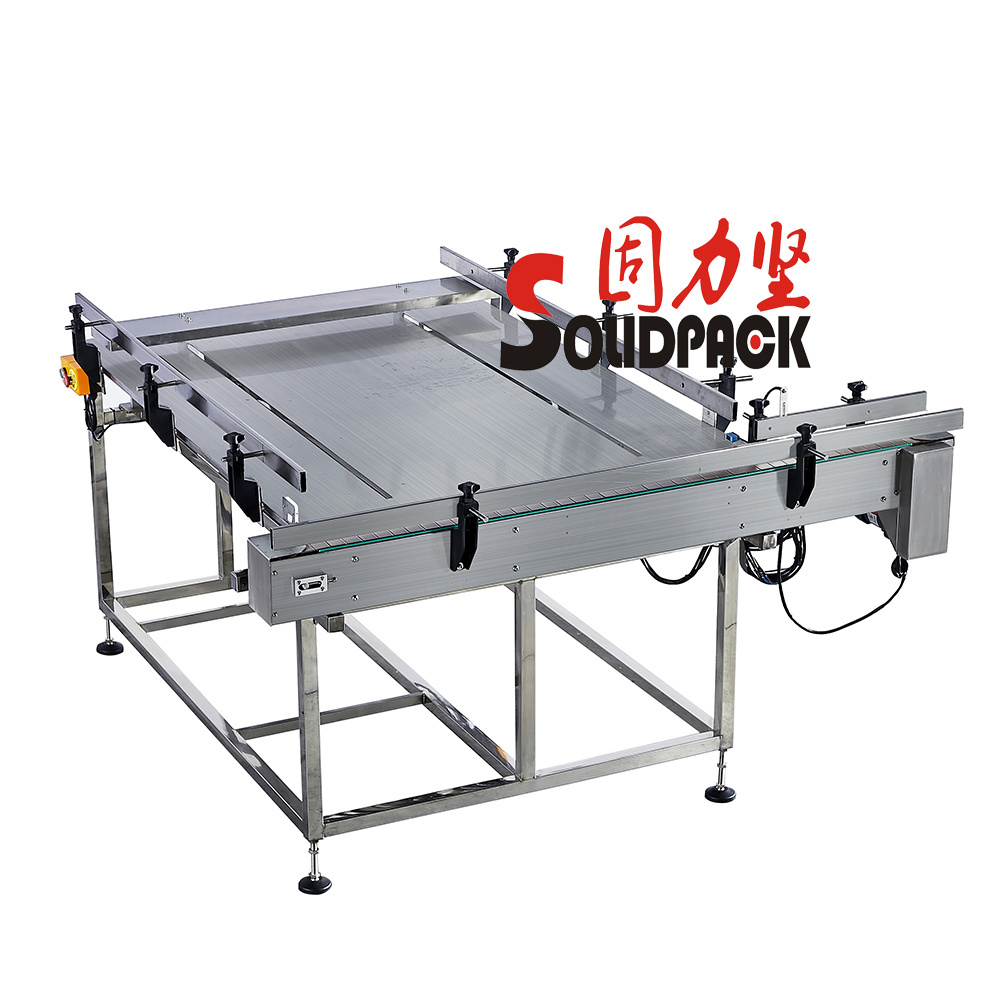 Solidpack high quality automatic unscramble linear square or flat bottle feeding collecting table sorting machine