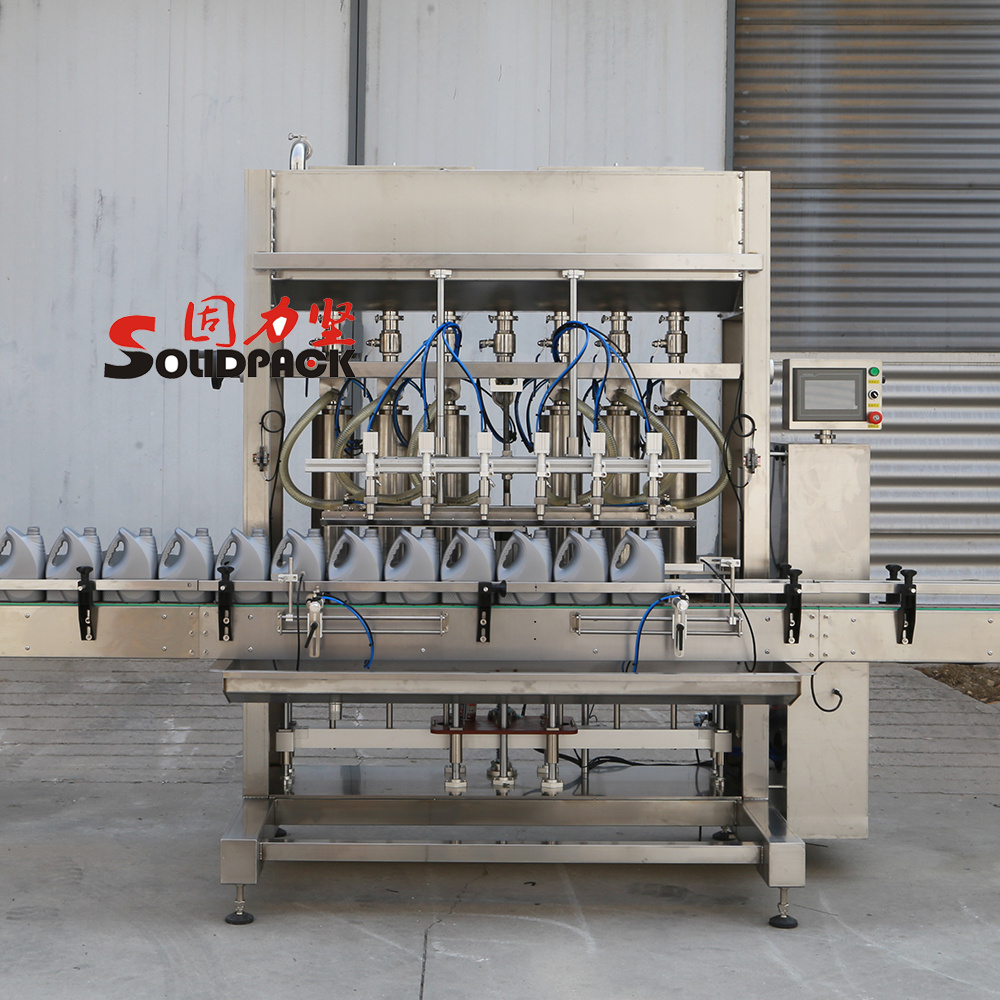 Solidpack gas treatment antifreeze fluid Full Automatic Servo Motor Oil Filling Machine Bottling Plant