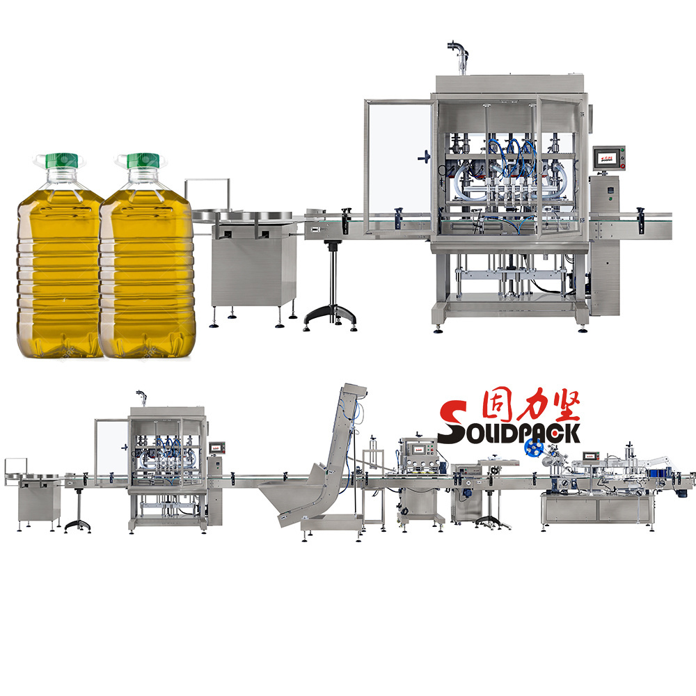 Solidpack automatic bottled oil filling packing line cooking edible oil filler machine