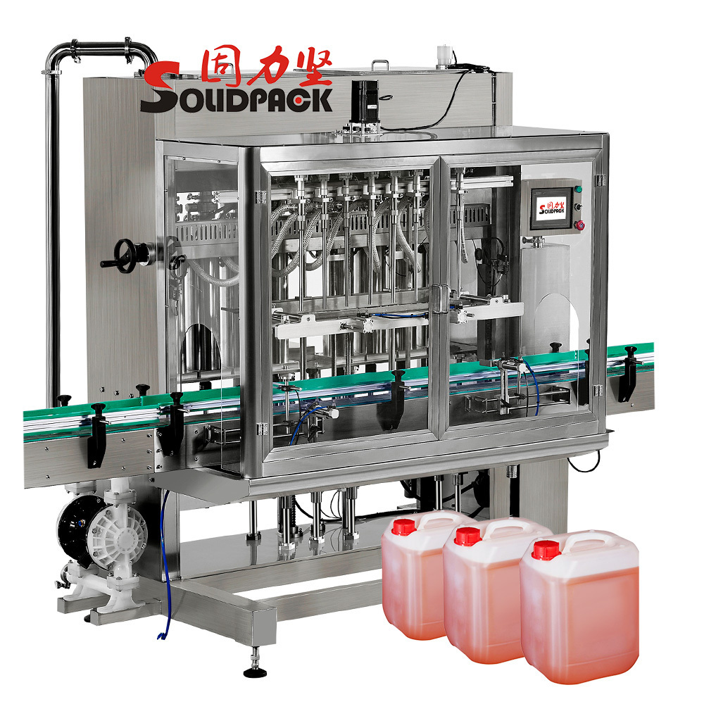 Solidpack auto 14 nozzles window surface cleaner agent filling machine Gallon Bottle Windshield Wiper Fluid Production Line