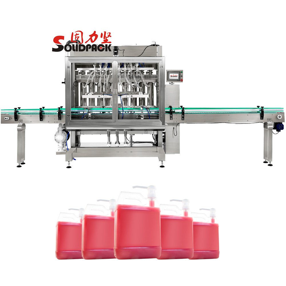 Solidpack auto 14 nozzles window surface cleaner agent filling machine Gallon Bottle Windshield Wiper Fluid Production Line