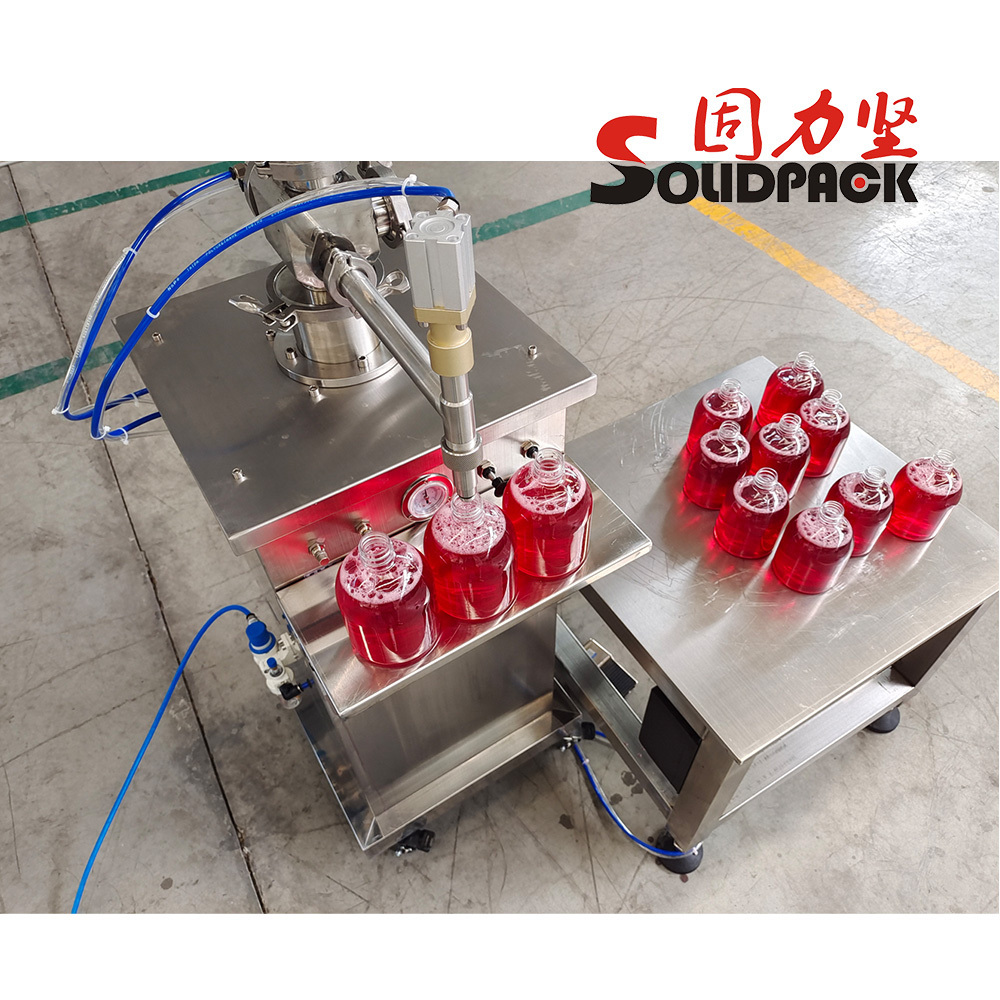 Solidpack 2 heads semi automatic cartridge oil liquid soap gallon filling machine