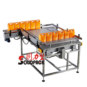 Solidpack high quality automatic unscramble linear square or flat bottle feeding collecting table sorting machine