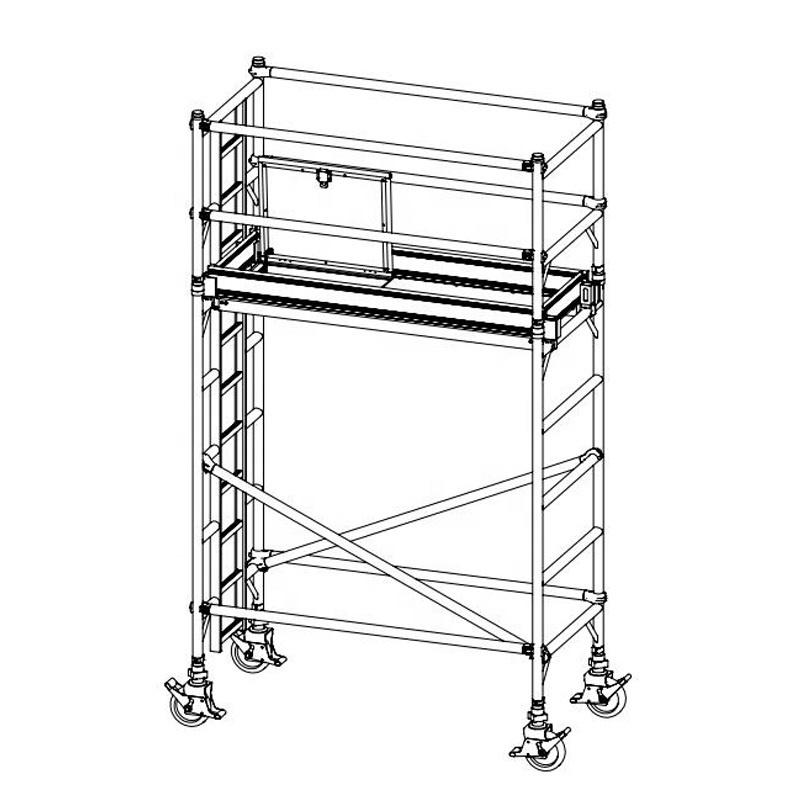 Factory price 4m working height mobile aluminium scaffold scaffolding system