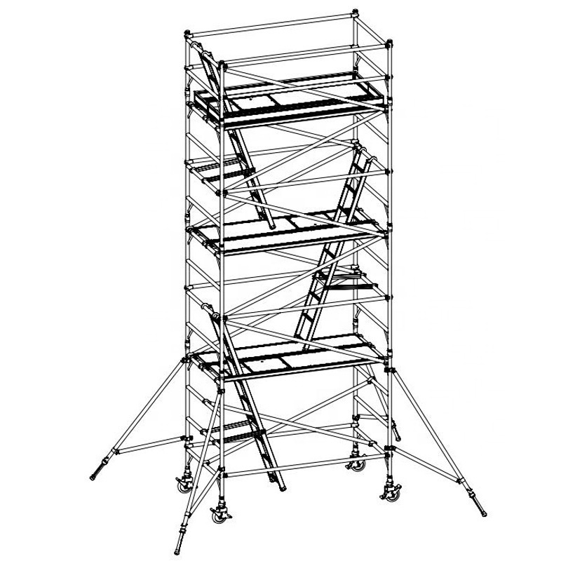 Manufacturer 5m working height single width folding podium metal scaffolding scaffolding construction for workshop