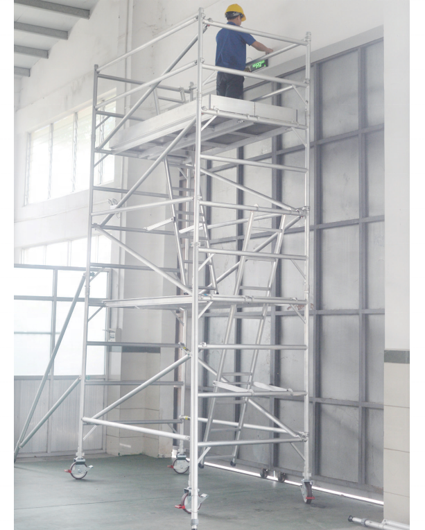 Manufacturer 5m working height single width folding podium metal scaffolding scaffolding construction for workshop