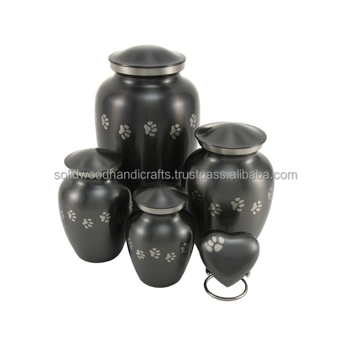 Black Odyssey Family Paw Pet Brass Cremation Ash Urns Wholesale Price Metal Cremation Urn  High Quality Eco Traditional Urn