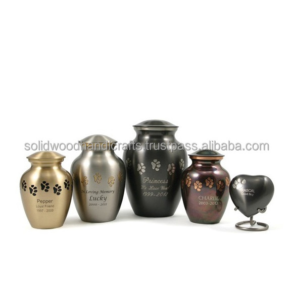 Black Odyssey Family Paw Pet Brass Cremation Ash Urns Wholesale Price Metal Cremation Urn  High Quality Eco Traditional Urn